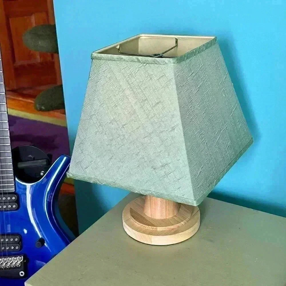 Gracious Home Teal / Aqua Silk Square Lampshade - Picture 3 of 8